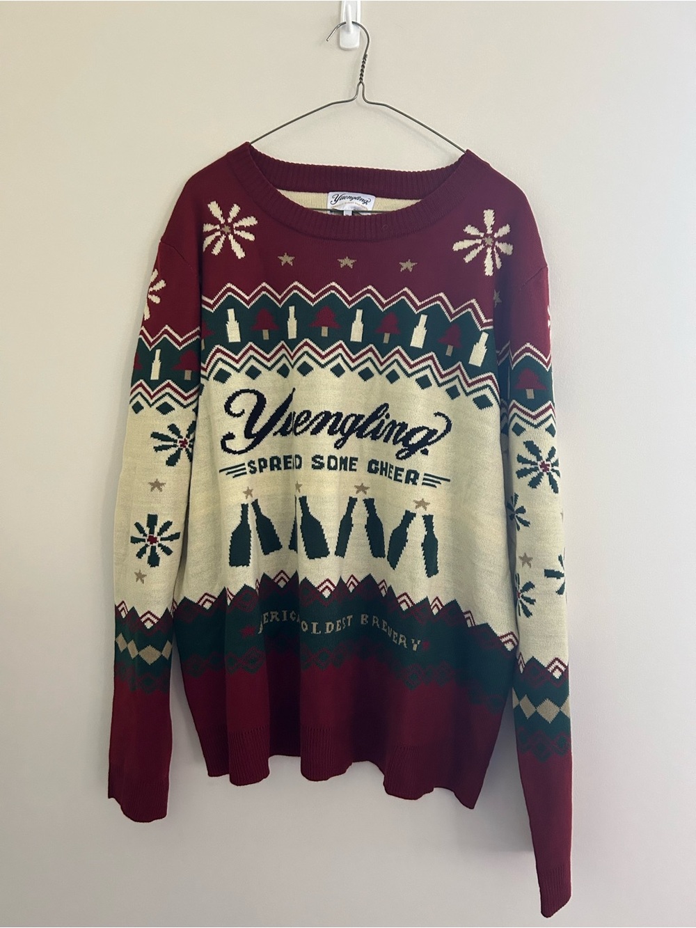 Yuengling Red & Cream Holiday Crewneck Sweater - Men